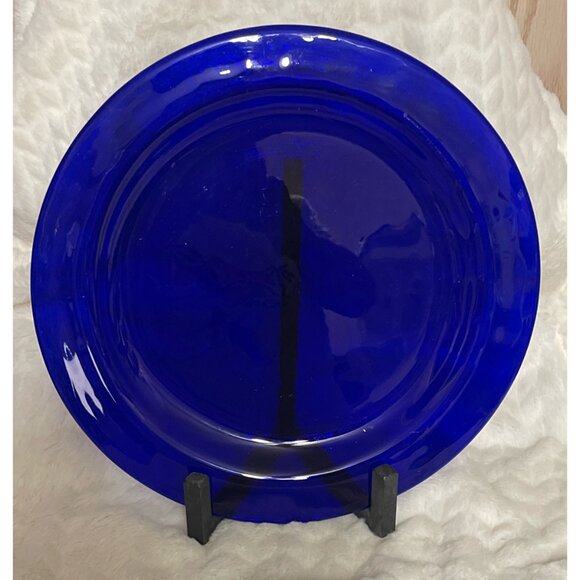 Large Vietri 13" Cobalt Blue Cake Plate / Serving Platter - Picture 1 of 3